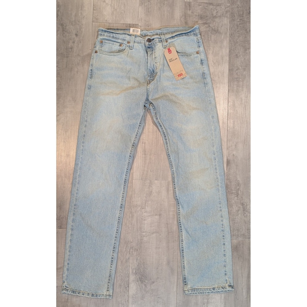 Levi's 505 Regular Fit Stretch Straight Leg Jeans Light Wash Men's 32x32